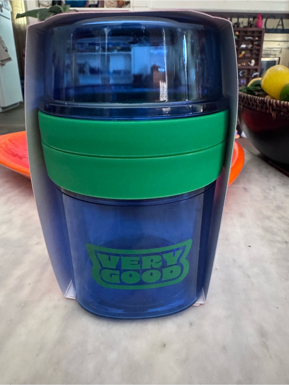 Tabitha Travel Snack Cup with Blue Lid